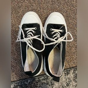 Black lace up sneakers white tip